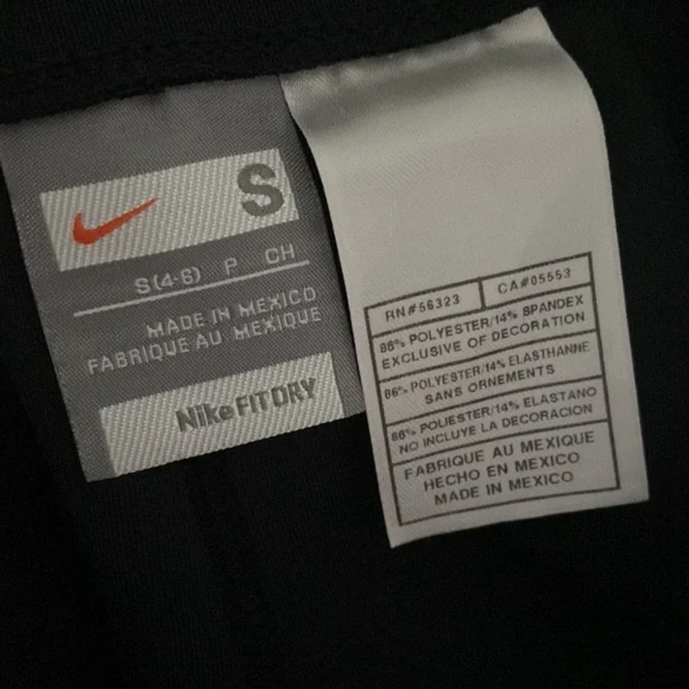 Nike Fit Dry Mid Rise Pure Black Cropped Wide Leg Active Leggings S - Picture 6 of 7